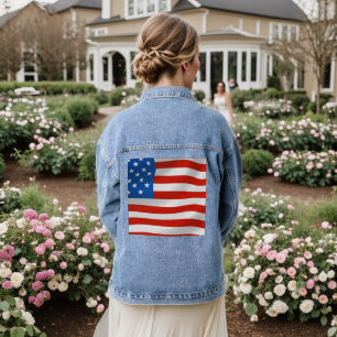 PATRIOTIC USA FLAG DENIM JACKET