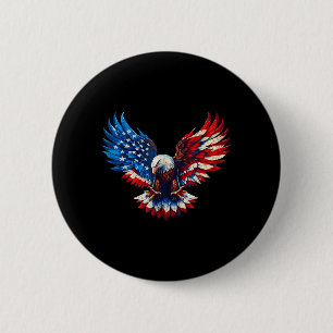 Patriotic Usa Flag Dom Bird Artwork For Men Women 6 Cm Round Badge