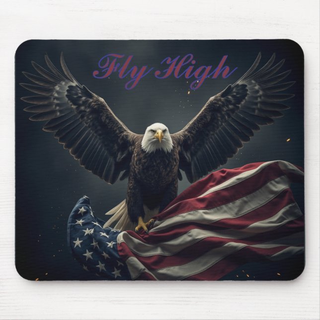 Patriotic USA Flag Eagle Mouse Pad (Front)