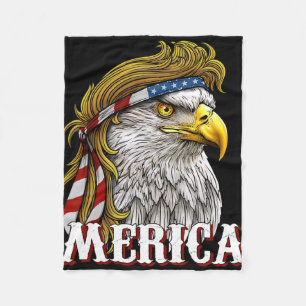 - Patriotic Usa Flag Eagle Of Freedom - 4th Of Jul Fleece Blanket
