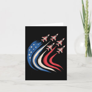 Patriotic Usa Flag Fighter Jet 4th Of July Airforc Card