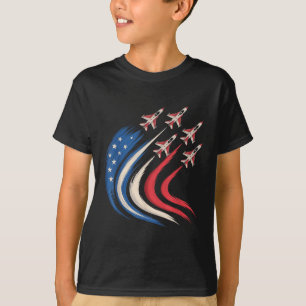 Patriotic Usa Flag Fighter Jet 4th Of July Airforc T-Shirt