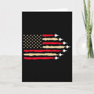 Patriotic Usa Flag Fighter Jets Aeroplane 4th Of J Card