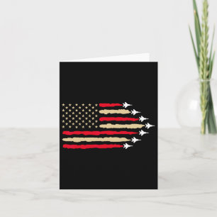 Patriotic Usa Flag Fighter Jets Aeroplane 4th Of J Card