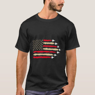 Patriotic Usa Flag Fighter Jets Aeroplane 4th Of J T-Shirt