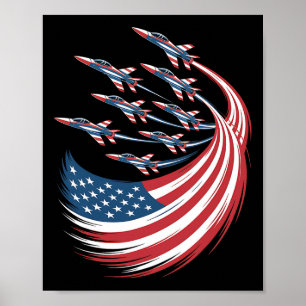 Patriotic Usa Flag Fighter Jets Boys 4th Of July 2 Poster