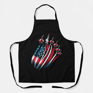 Patriotic USA Flag Fighter Jets Boys 4th of July  Apron
