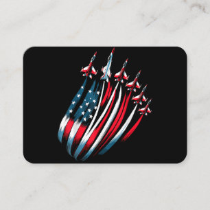 Patriotic USA Flag Fighter Jets Boys 4th of July Business Card