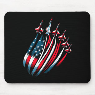 Patriotic Usa Flag Fighter Jets Boys 4th Of July  Mouse Pad