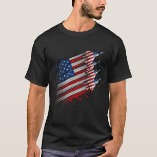 Patriotic USA Flag Fighter Jets Boys 4th of July T-Shirt