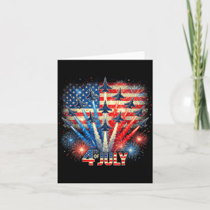 Patriotic usa flag fighter jets funny 4th of july card