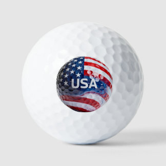Patriotic USA Flag Golf Ball Macro | American Flag