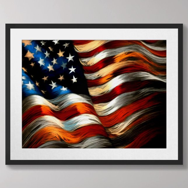 Patriotic USA Flag Hard Pastel  Poster (Creator Uploaded)