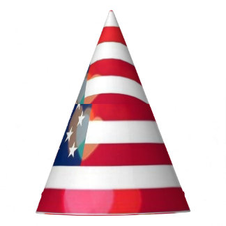 Patriotic USA Flag hearts with calligraphy text  Party Hat
