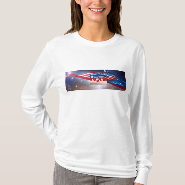 Patriotic USA Flag Long Sleeve ShirtT-Shirt T-Shirt (Front)