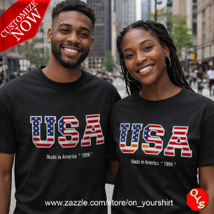 Patriotic USA Flag Made in America T-Shirt