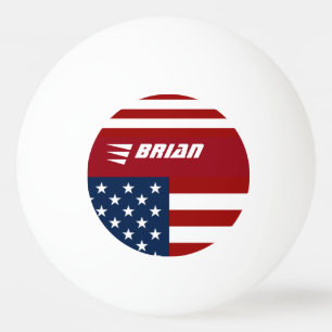 patriotic USA flag personalised Ping Pong Ball