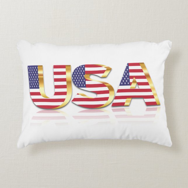 Patriotic USA Flag Pillow (Front)