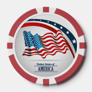 Patriotic USA Flag Poker Chip Design