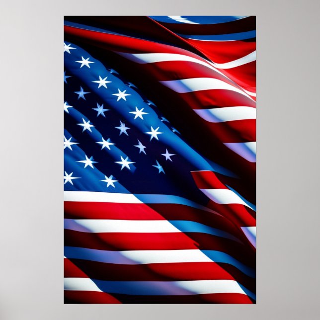 Patriotic USA Flag Poster Print (Front)