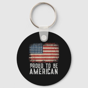 Patriotic Usa Flag Proud To Be American Citizen Ve Key Ring