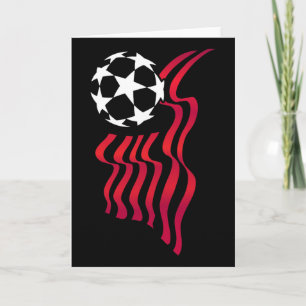 Patriotic Usa Flag Soccer Lover For Women Kids Men Card