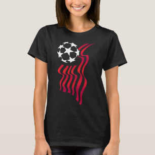 Patriotic Usa Flag Soccer Lover For Women Kids Men T-Shirt