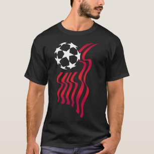 Patriotic Usa Flag Soccer Lover For Women Kids Men T-Shirt
