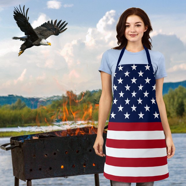 Patriotic USA Flag Stars and Stripes Apron (Patriotic USA Flag Apron)