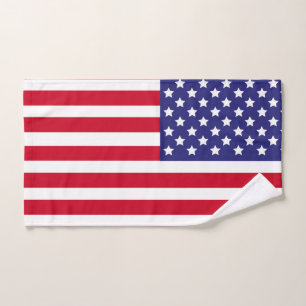 Patriotic USA flag Stars & Stripes American Bath Towel Set