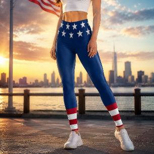 Patriotic USA flag Stars & Stripes American Leggings