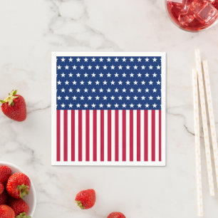Patriotic USA Flag Stars & Stripes Red White Blue Napkin