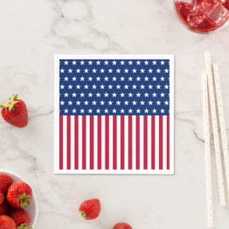 Patriotic USA Flag Stars & Stripes Red White Blue Napkin
