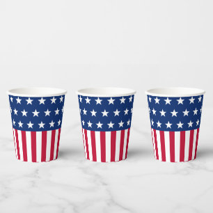 Patriotic USA Flag Stars & Stripes Red white Blue Paper Cups