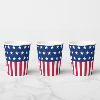 Patriotic USA Flag Stars & Stripes Red white Blue Paper Cups