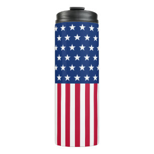 Patriotic USA Flag Stars & Stripes Red white Blue Thermal Tumbler