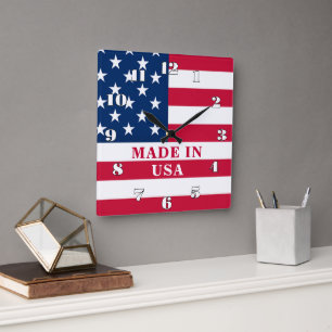 Patriotic USA Flag Wall Clock