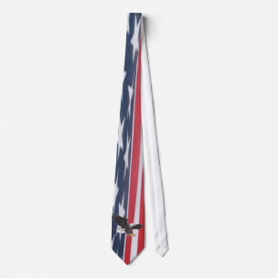 PATRIOTIC USA FLAG WITH EAGLE TIE