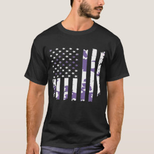 Patriotic Usa Flag Women Hunter Hunting Camo Camou T-Shirt