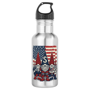 Patriotic USA Gnome Trio Vintage Vector Design_1 532 Ml Water Bottle