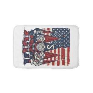 Patriotic USA Gnome Trio Vintage Vector Design_1 Bath Mat