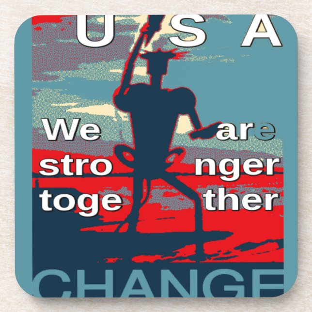 Patriotic USA Hope Graphic Art Print Design Coaster (Front)