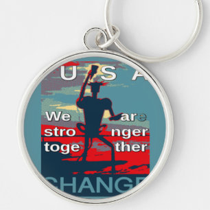 Patriotic USA Hope Graphic Art Print Design Key Ring