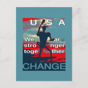 Patriotic USA Hope Graphic Art Print Design Postcard