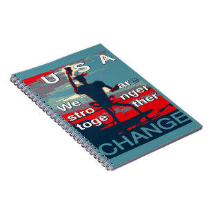 Patriotic USA Hope Graphic Art Print Design Spiral Notebook