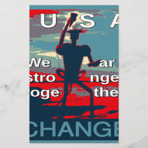 Patriotic USA Hope Graphic Art Print Design Stationery