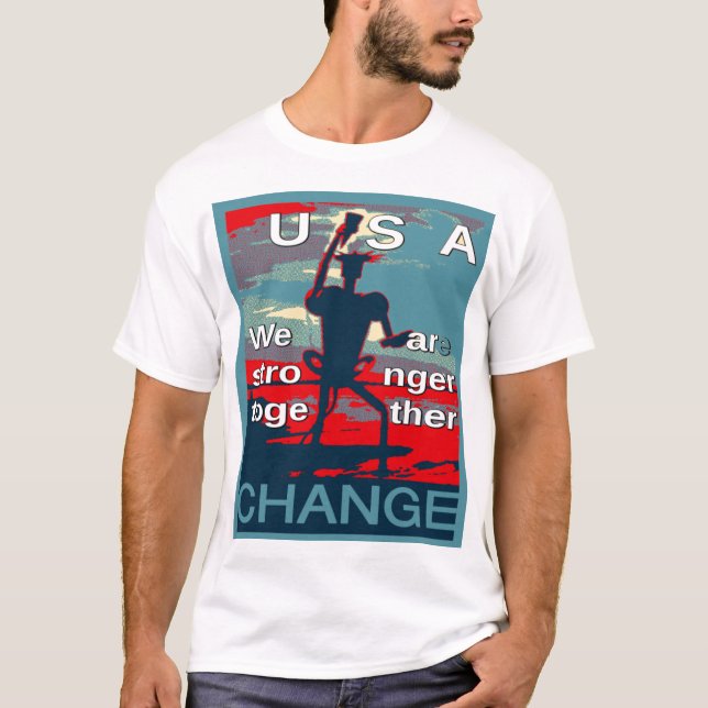 Patriotic USA Hope Graphic Art Print Design T-Shirt (Front)