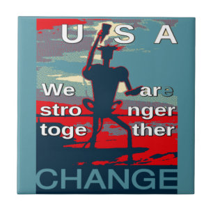 Patriotic USA Hope Graphic Art Print Design Tile