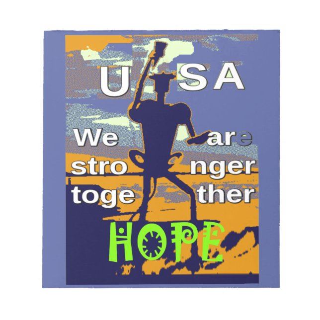 Patriotic USA Hope Graphic Notepad (Front)
