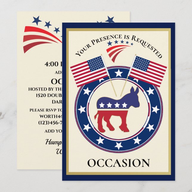 Patriotic USA  Invitation (Front/Back)